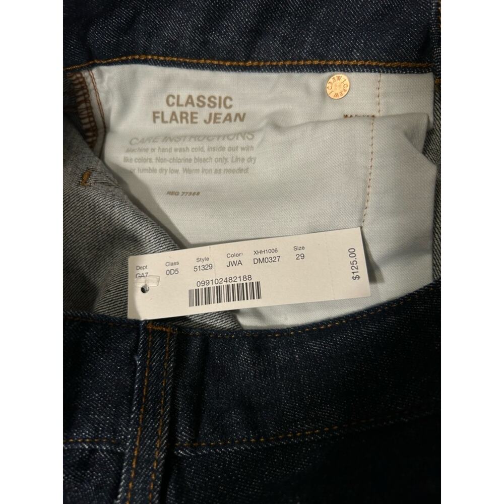 J.Crew Classic Flare Jean Size 29 Inseam 33  Deep Indigo Dark Wash Stretch NWT - Picture 9 of 9